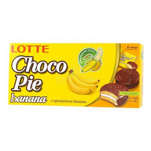 Пирожное Lotte сhoco pie банан глазированное 6 штук 168г в Мария-Ра