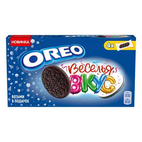OREO печенье с какао и начинкой карамель/цв посыпка 176г в Мария-Ра