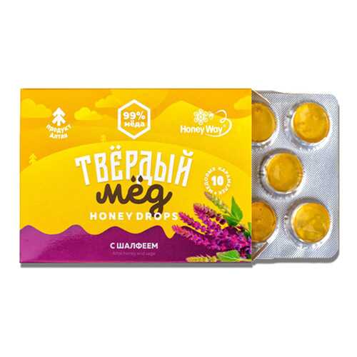 Карамель Твердый мед медовая c шалфеем 30 г в Мария-Ра