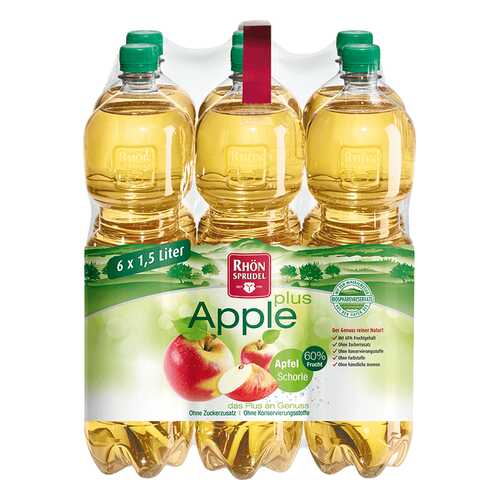 Вода минеральная Rhon Sprudel «Apple Plus» с яблочным соком без сахара 1.5 л 6 шт в Мария-Ра